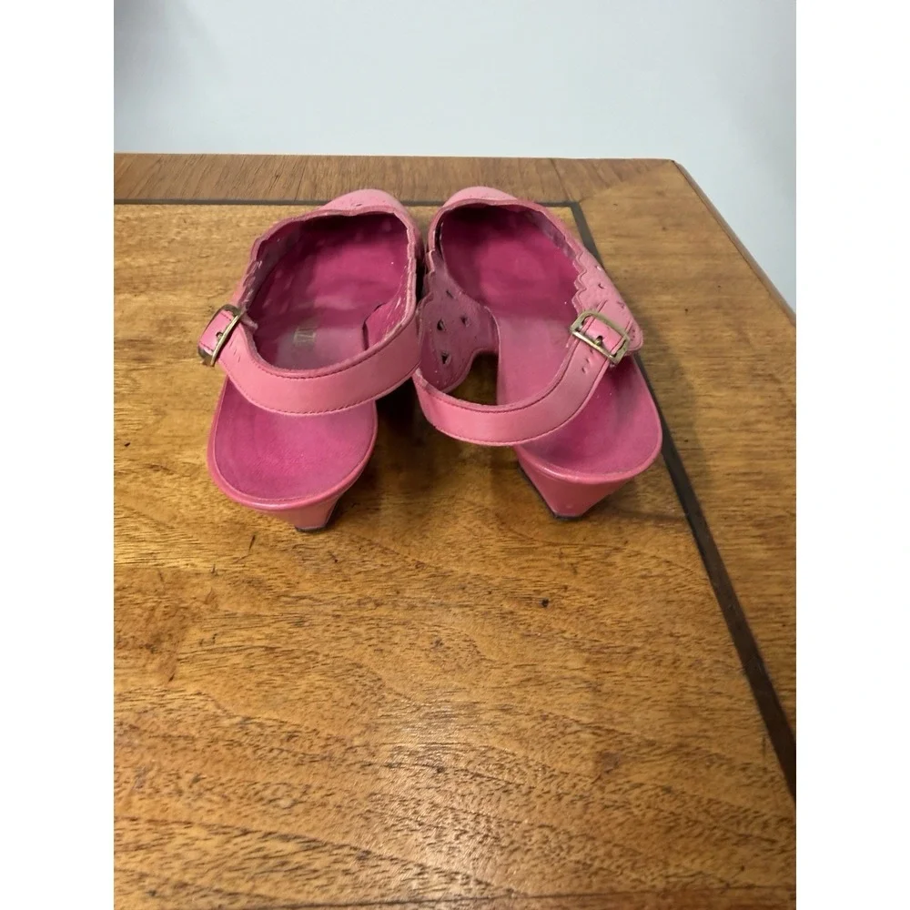 Vtg 80s Naturalizer Women's 5.5 Pink Low Wedge Heels Shoes Colorful Barbiecore